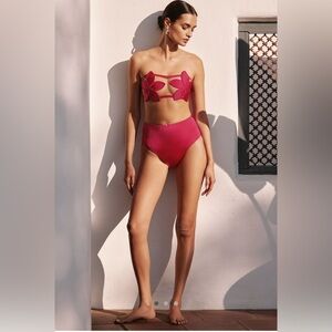 Bahia Maria x Anthropologie High-Waisted Bikini Bottoms | Pink Fuchsia | XS NWT